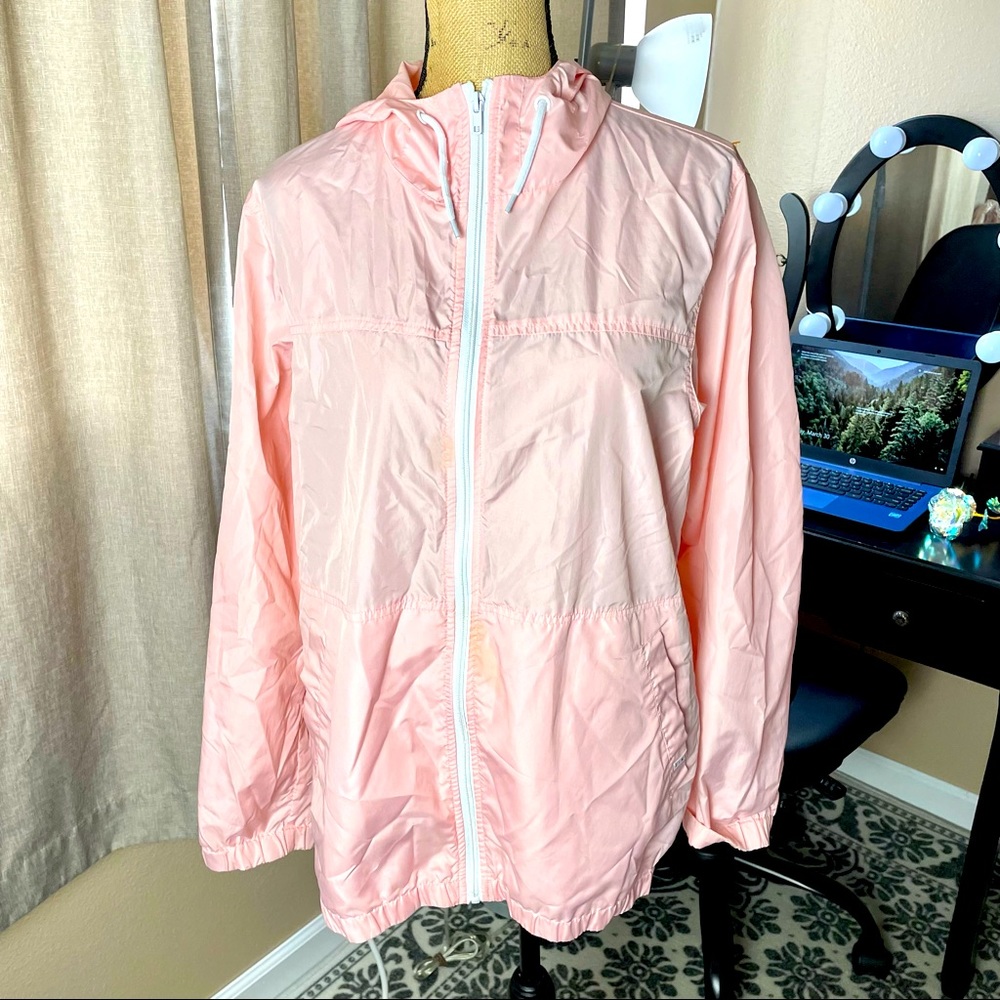 ZINE Women's Jacket Windbreaker Long Sleeve Full Zip Pockets Lightweight.Size M